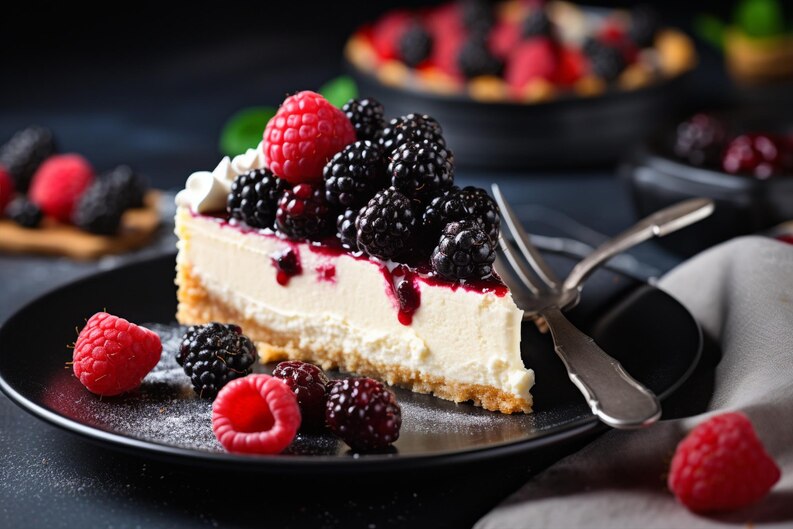 freepicdownloader.com sumptuous cheesecake black plate medium